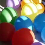 Rainbow balloons at the opening